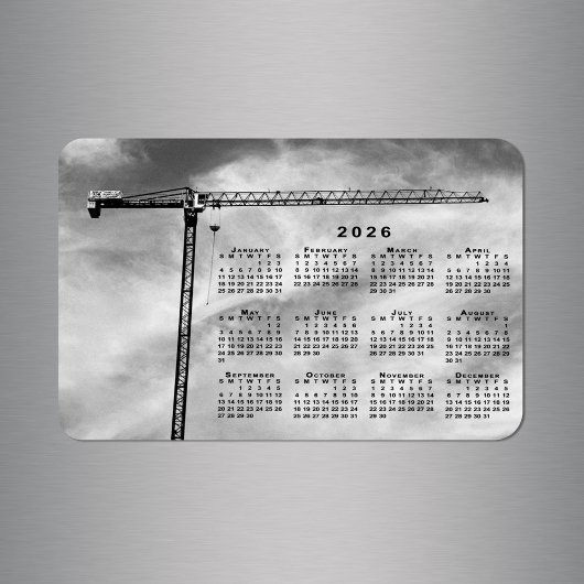Koele Bouw Kraan Foto 2026 Kalender Magneet