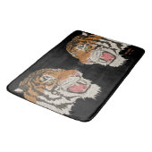 Koele boze wilde dieren vechten Tigers zwart Badmat (Gekanteld)