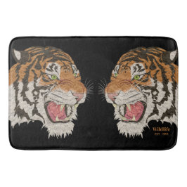 Koele boze wilde dieren vechten Tigers zwart Badmat