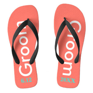 Koele bruidegom koraal teenslippers