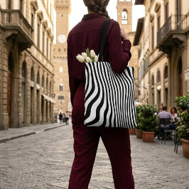 Koele buitengewone zwart-witte strepen tote bag