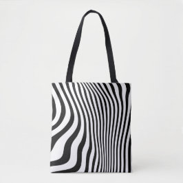 Koele buitengewone zwart-witte strepen tote bag