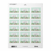 Koele Cactus Mintgroene Strepen Etiket (Full Sheet)