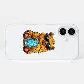Koele Capybara Drank iPhone 16 Hoesje (Achterkant horizontaal)