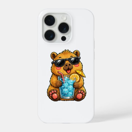 Koele Capybara Drank iPhone Hoesje (Achterkant)