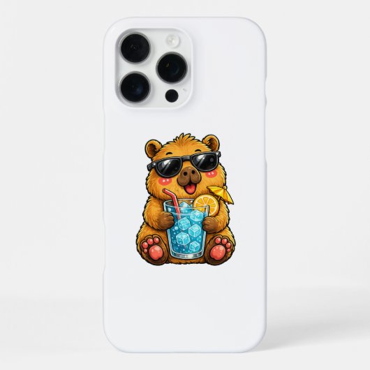 Koele Capybara Drank iPhone Hoesje (Achterkant)