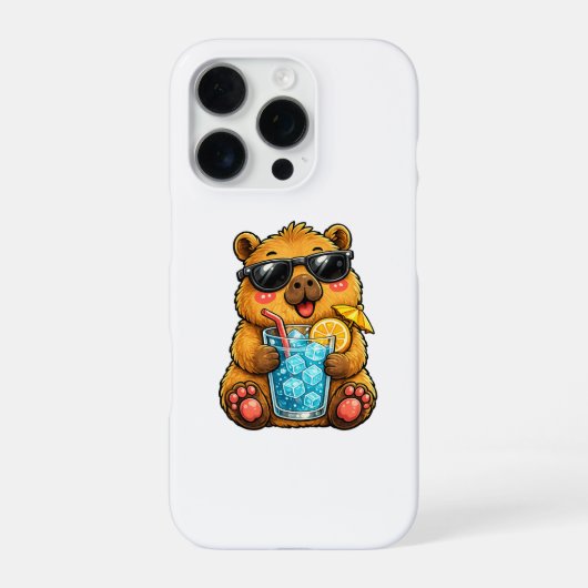 Koele Capybara Drank iPhone Hoesje (Achterkant)