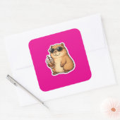 Koele Capybara Koffie Sticker | Schattig Grappig D (Envelop)