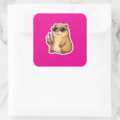 Koele Capybara Koffie Sticker | Schattig Grappig D (Tas)