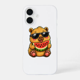 Koele Capybara Watermeloen Zomer iPhone 16 Hoesje