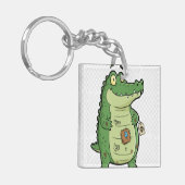 koele Cartoon krokodil Sleutelhanger (Voorkant Links)