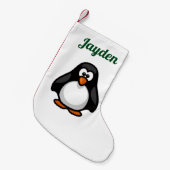 Koele Cartoon Pinguïn - Gewoon Chillin 'Arctic Vib Kleine Kerstsok (Voorkant (Hangend))