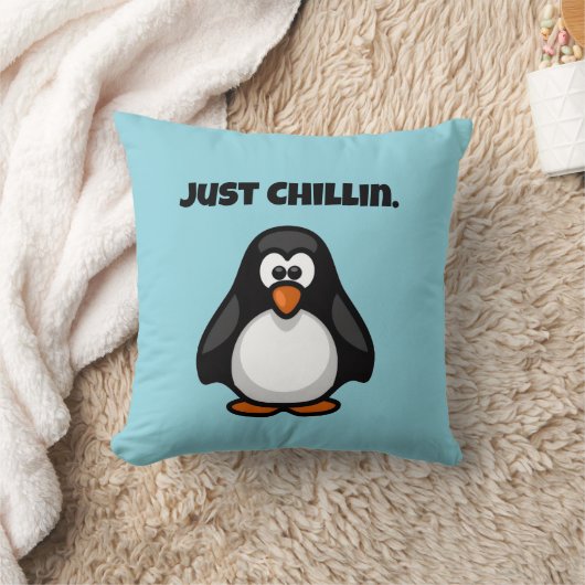 Koele Cartoon Pinguïn - Gewoon Chillin 'Arctic Vib Kussen (Deken)