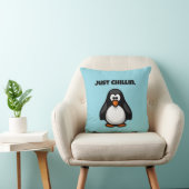 Koele Cartoon Pinguïn - Gewoon Chillin 'Arctic Vib Kussen (Stoel)