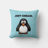 Koele Cartoon Pinguïn - Gewoon Chillin 'Arctic Vib Kussen (Voorkant)