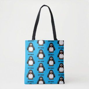 Koele Cartoon Pinguïn - Gewoon Chillin 'Arctic Vib Tote Bag