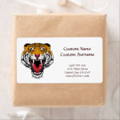 Koele cartoon tattoo symbool brullende wilde tijge etiket (Insitu)