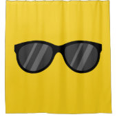 Koele Cartoon zonnebril Douchegordijn (Voorkant)