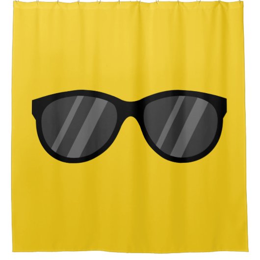 Koele Cartoon zonnebril Douchegordijn (Voorkant)