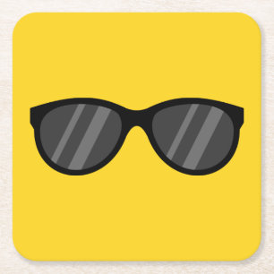 Koele Cartoon zonnebril Kartonnen Onderzetters