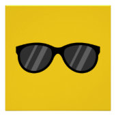 Koele Cartoon zonnebril Perfect Poster (Voorkant)