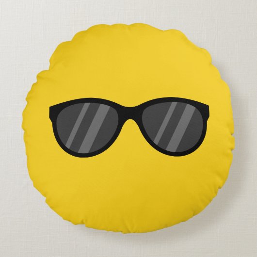 Koele Cartoon zonnebril Rond Kussen (Voorkant)