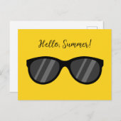 Koele Cartoon zonnebril | Tekst toevoegen Feestdagenkaart (Voorkant / Achterkant)