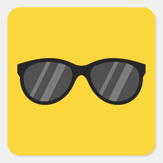 Koele Cartoon zonnebril Vierkante Sticker (Voorkant)