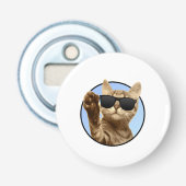 Koele Cat Button flesopener (Voorkant)