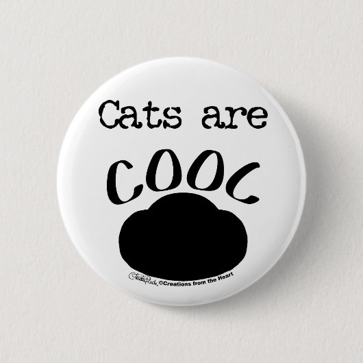 Koele Cat-Paw print Ronde Button 5,7 Cm (Voorkant)