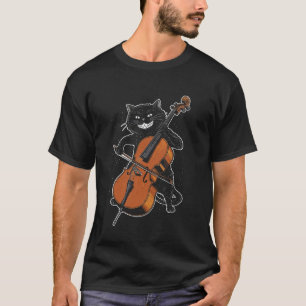Koele Cellokat Gothische Muzikant Orkest Strijk Pl T-shirt