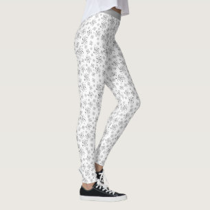 Koele Chemie Atom Science Zwart Wit Patroon Leggings