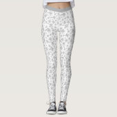 Koele Chemie Atom Science Zwart Wit Patroon Leggings (Voorkant)