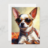 Koele Chihuahua hond met een zonnebril Briefkaart (Voorkant / Achterkant)