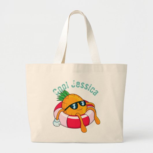 Koele Chill Ananas Grote Tote Bag (Voorkant)