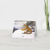 Koele Chinese pluizige tijger rust sneeuw klif win Kaart (Achterkant)