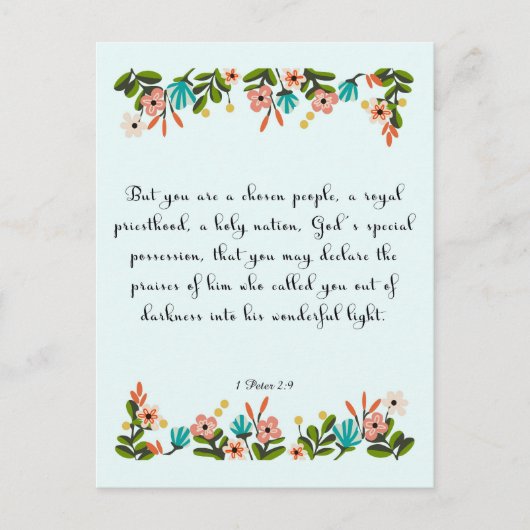 Koele Christelijke kunst - 1 Petrus 2:9 Briefkaart (Voorkant)