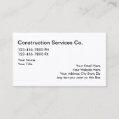 Koele constructie of bouwer visitekaartje (Achterkant)