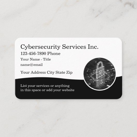 Koele cybersecurity thema visitekaartjes (Voorkant)