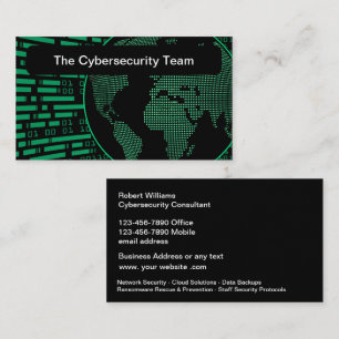 Koele cybersecurity verdediging visitekaartjes