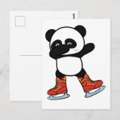Koele Dabbing Panda op IJsschaatsen Briefkaart (Voorkant / Achterkant)