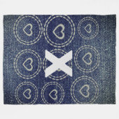 Koele denim look fleece deken (Voorkant (Horizontaal))