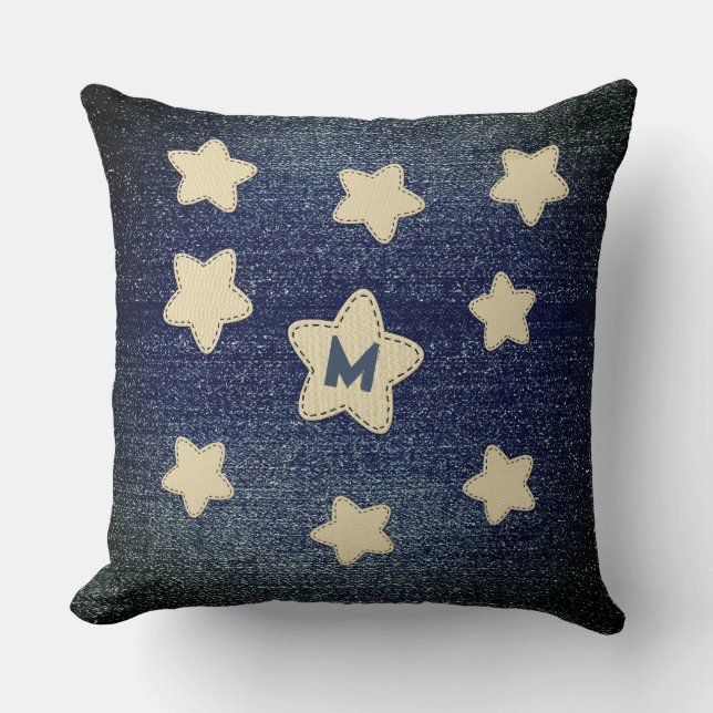 Koele denim look kussen (Voorkant)