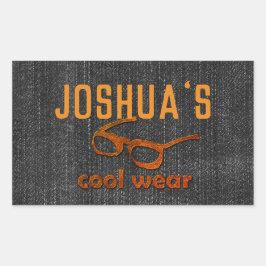 Koele denim look rechthoekige sticker