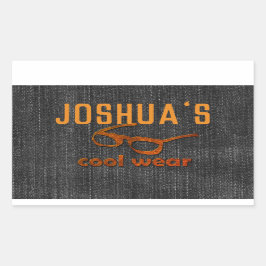 Koele denim look rechthoekige sticker