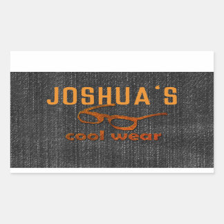 Koele denim look rechthoekige sticker