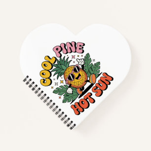 Koele dennen hete zon Retro ananas zomer vibes Notitieboek