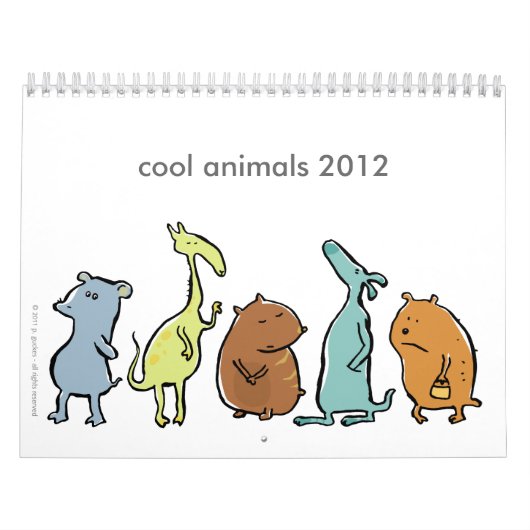 koele dieren 2012 (aanpasbaar) kalender (Hoes)