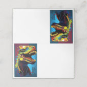 Koele dinosaurus gevouwen plaats kaart plaatskaartje (Buitenkant ongevouwen)