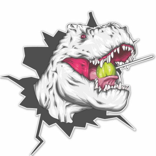 Koele dinosaurus met Lollipop Stickers (Voorkant)